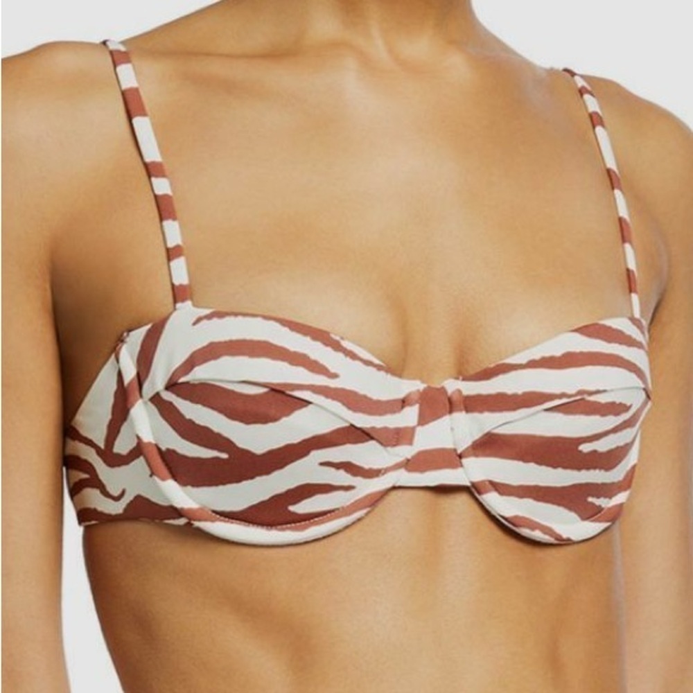NEW Veronica Beard Small Dyer Animal Print Bikini Top Swim Bathing Suit Swimsuit - Picture 2 of 9